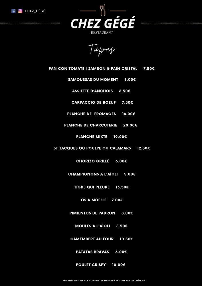 Chez GéGé - Menu Image 2